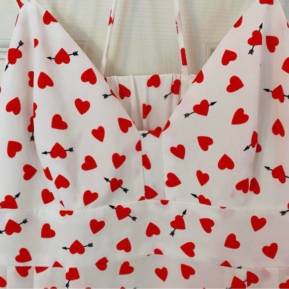 Express White Red Cupid Hearts Lovers Sundress Dress Women’s Size 0 XXS XS - Picture 7 of 7